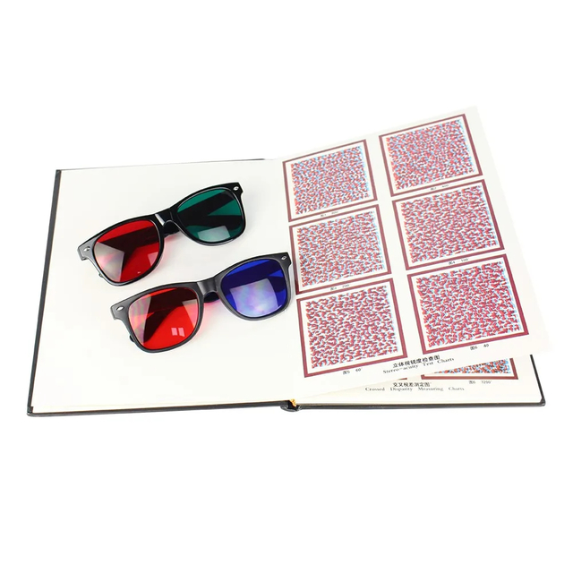 Comprehensive Visual Test Charts Random Dot Stereograms Book Color Blindness Astigmatism Amsler With Red Green Glasses