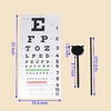 PVC Snellen Eye Chart 20 Feet Kindergarten Low Vision Eye Test Charts Eye Exam Tool 22 x 10.8 Inches With Point Stick Occluder