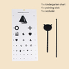 PVC Snellen Eye Chart 20 Feet Kindergarten Low Vision Eye Test Charts Eye Exam Tool 22 x 10.8 Inches With Point Stick Occluder