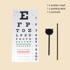 PVC Snellen Eye Chart 20 Feet Kindergarten Low Vision Eye Test Charts Eye Exam Tool 22 x 10.8 Inches With Point Stick Occluder