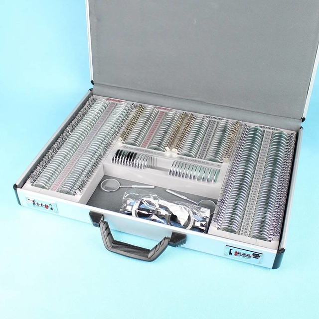 266 Trial lens set Optometry trial lens case Metal rim Aluminium case