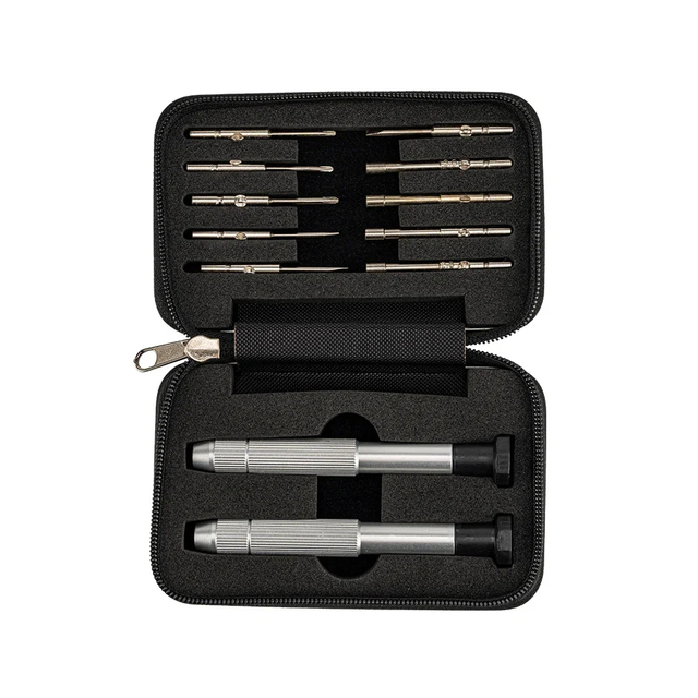 10pcs Glasses Precision Screwdriver Kit Optical Watch Jewelry Glasses Multifunction Repairing Tool Sets with Zipper Box