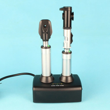 Opthalmic Rechargeable Ophthalmoscope Retinoscope Combination Set Aluminium Case YZ24B + YZ11D