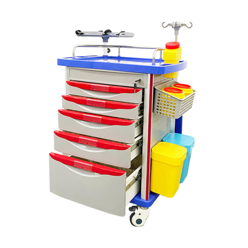 Hospital Emergency Crash Carts Trolley with Cardiac Board AG-ET001A1-850mm