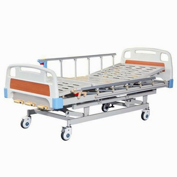 3 Functions Manual Hospital Bed With 6-rank Al-alloy Handrails AG-BMS003