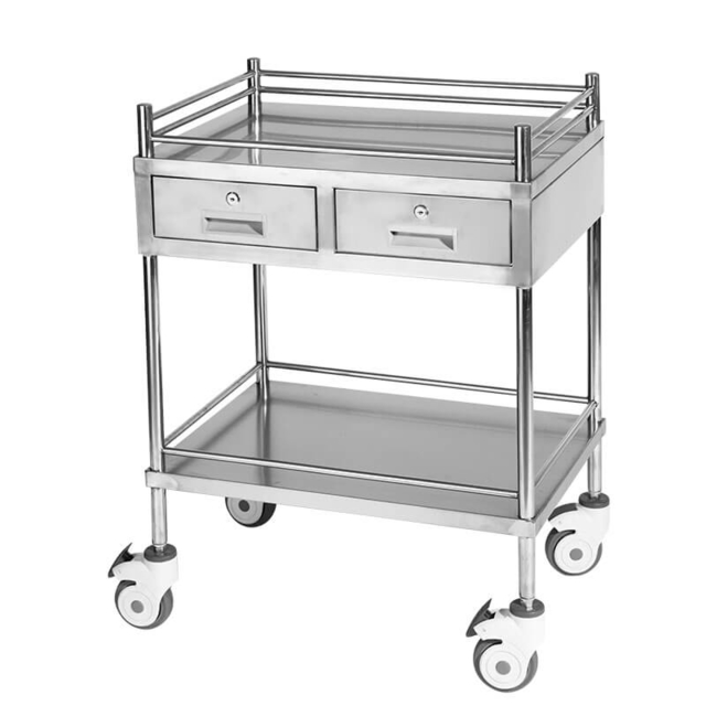 Stainless Steel Hospital Dressing Trolley Treatment Trolley With Drawers AG-SS040A