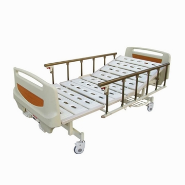 Two Functions Manual Hospital Bed With 6-crank Al-alloy Handrails AG-BMS101B