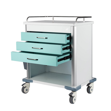 AG-MT034B Hospital Cold Rolled Steel Medicine Trolley With Three Middle Drawers